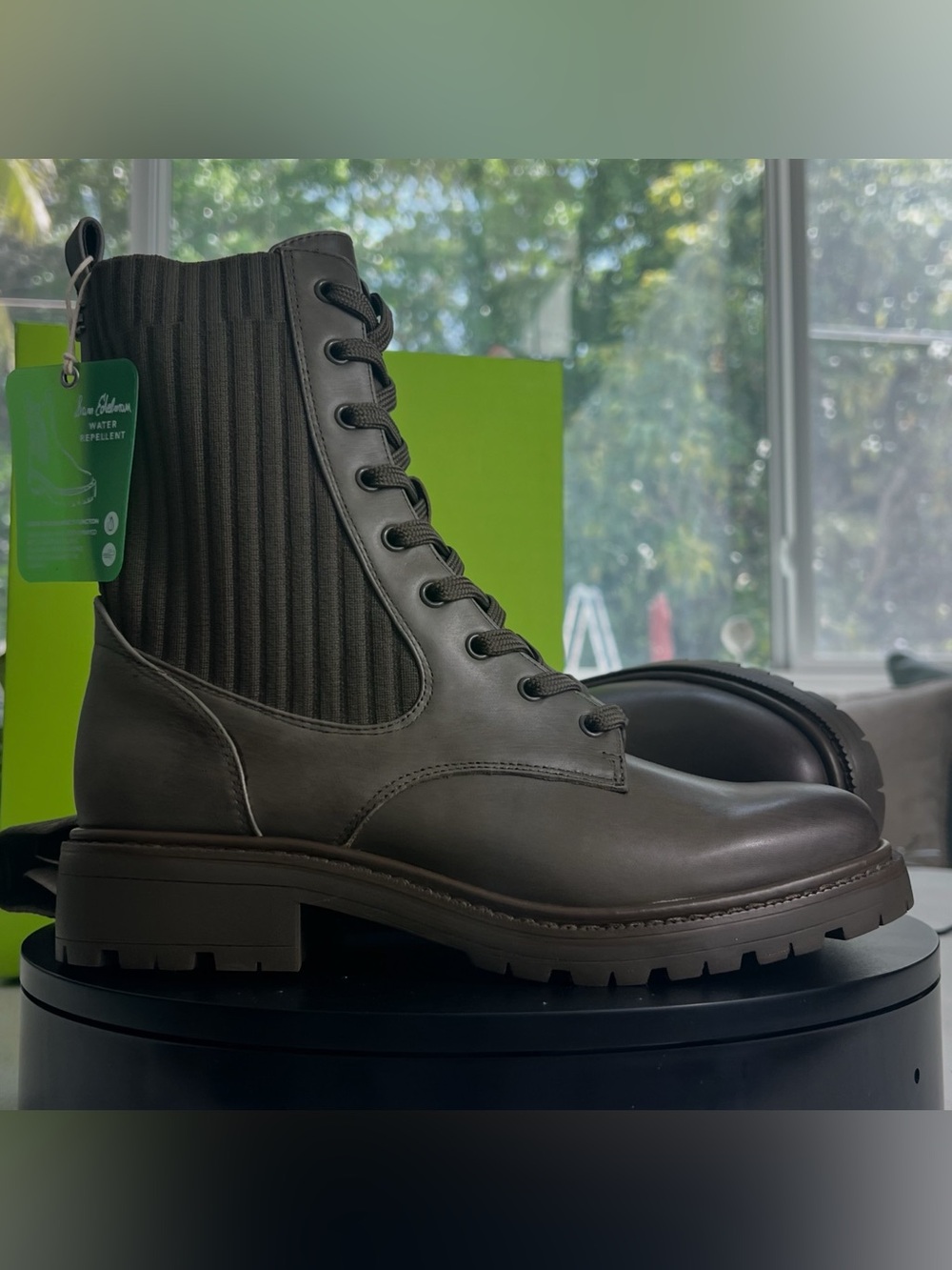 Sam Edelman women’s water resistant Olive Combat Lace-Up Boots